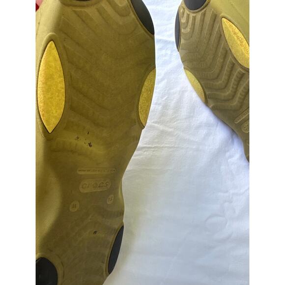 Iconic Crocs Comfort Olive Green Strap All Terrain Sandals With Back Strap Sz 15 - Picture 7 of 16